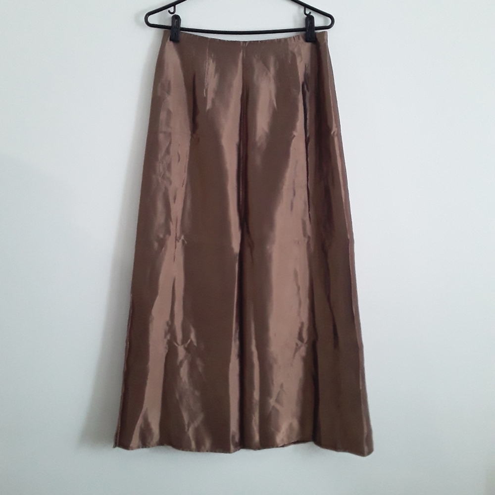 Vintage 80's -90's Scott McClintock Ankle Length copper Taffeta skirt